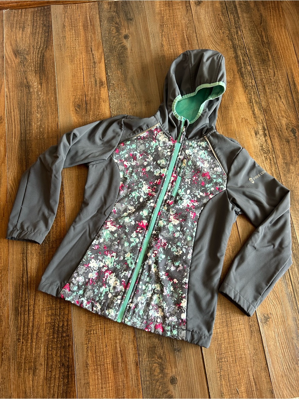 Free Country Girls Floral Hooded Jacket XL 10/12